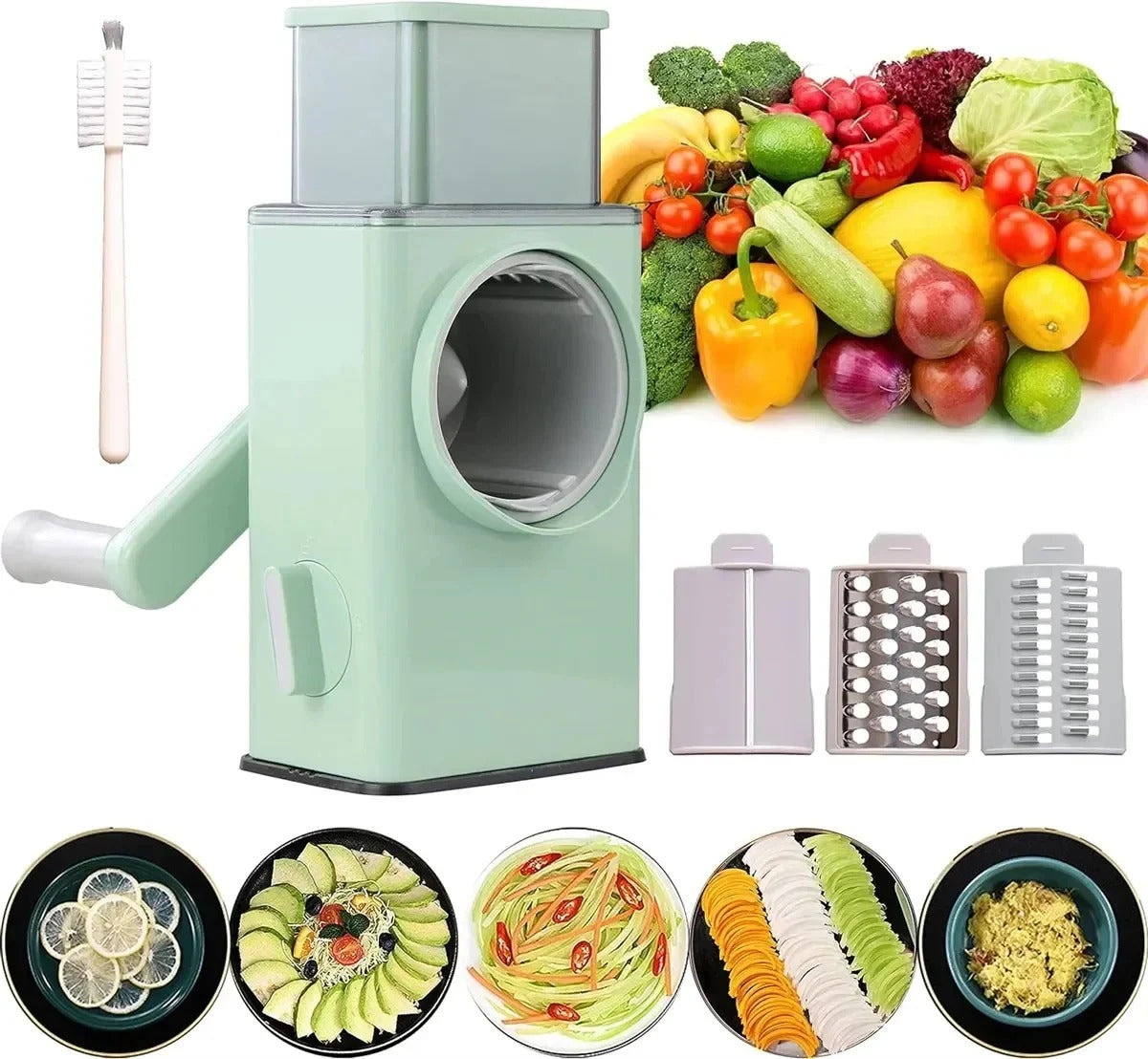 Round Multifunctional Vegetable Chopper / Slicer /cutter