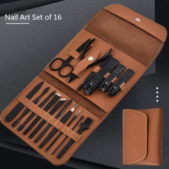 16 PCs Nail Clipper/Manicure & Pedicure Kit-Rose